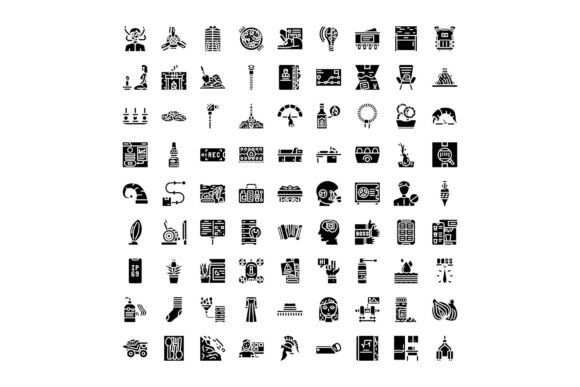 Black and White Miscellaneous Object Gly
