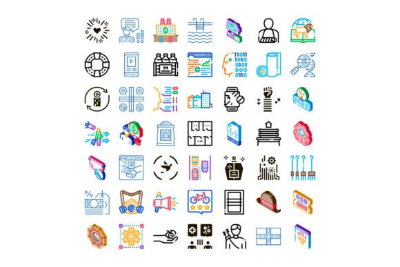 Collection of Diverse Modern Digital Icons