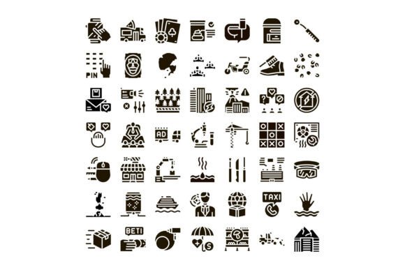 Diverse Glyph Collection Representing Bu