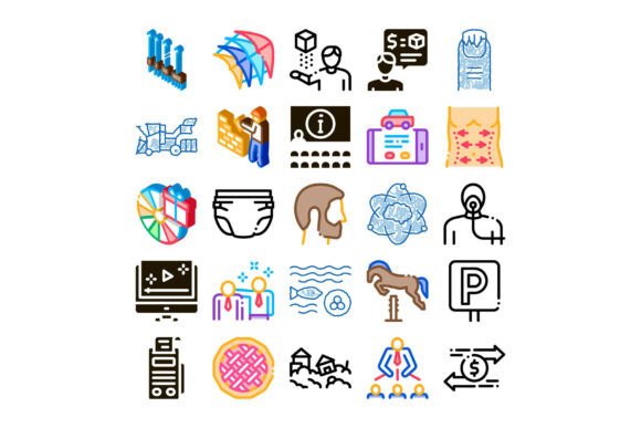 Diverse Icons Illustrating Modern Techno
