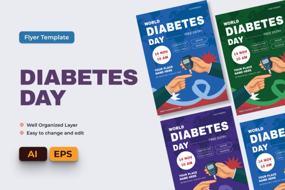 Empowering Communities with the World Diabetes Day Flyer Template