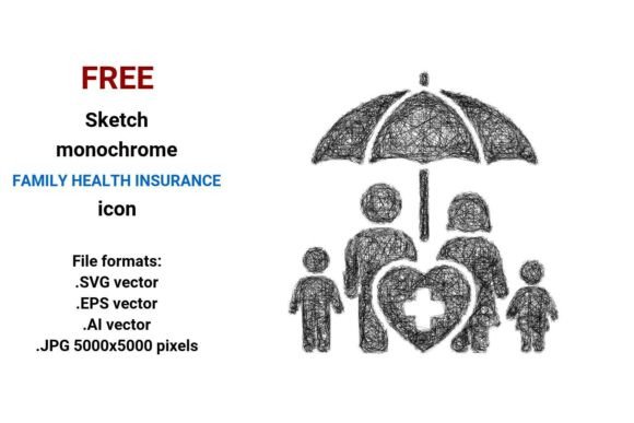 FREE Sketch Family Health Insurance Icon