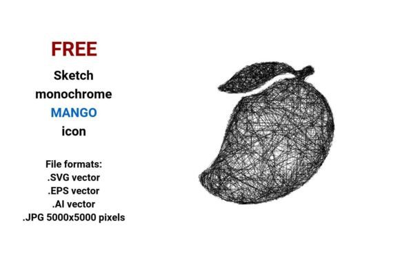FREE Sketch Mango Icon: Hand-Drawn & Scalable