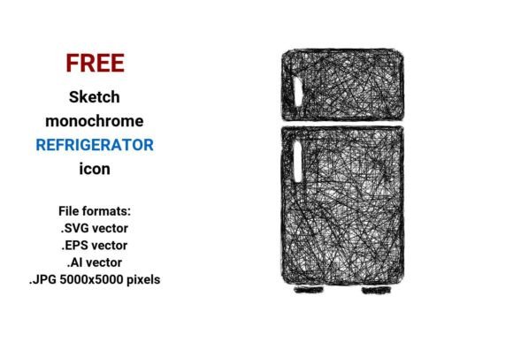 FREE Sketch Refrigerator Icon: A Versatile Vector Resource for Designers and Developers