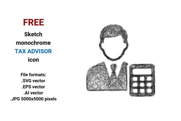 FREE Sketch Tax Advisor Icon: A Versatile Vector Resource for Clarity and Professional Identity
